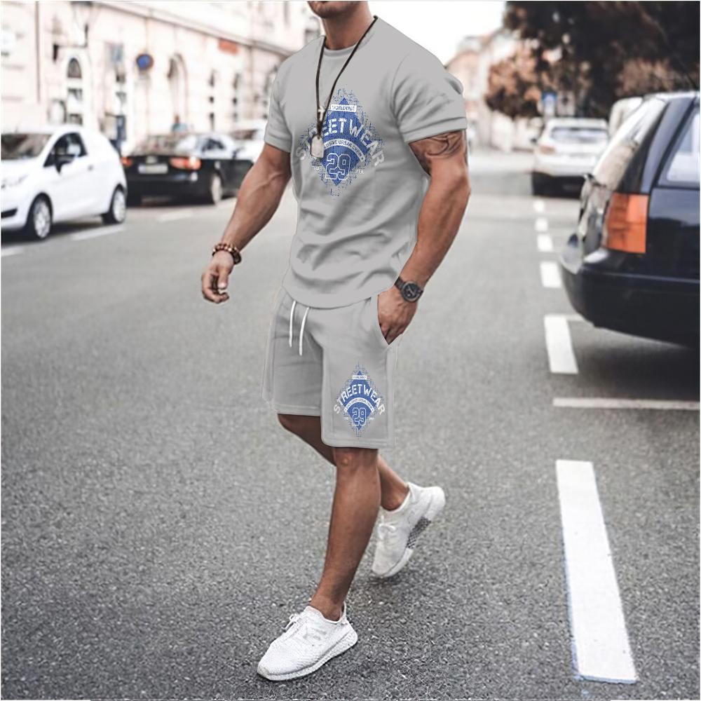 Summer Trend 2-Piece Short Sleeve Suit Oversized Casual Fashion Breathable Sports Clothing Street Personalized Two-Piece Set