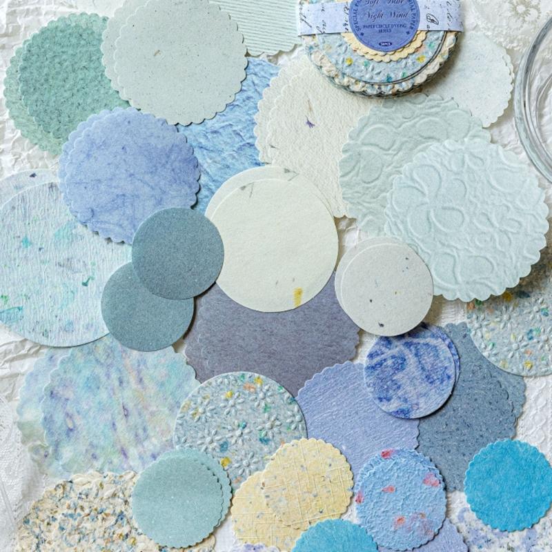 Light Retro Decorative Paper Disks Paper Disc For Journals Gift Packaging Creative Projects Soft Color Palette