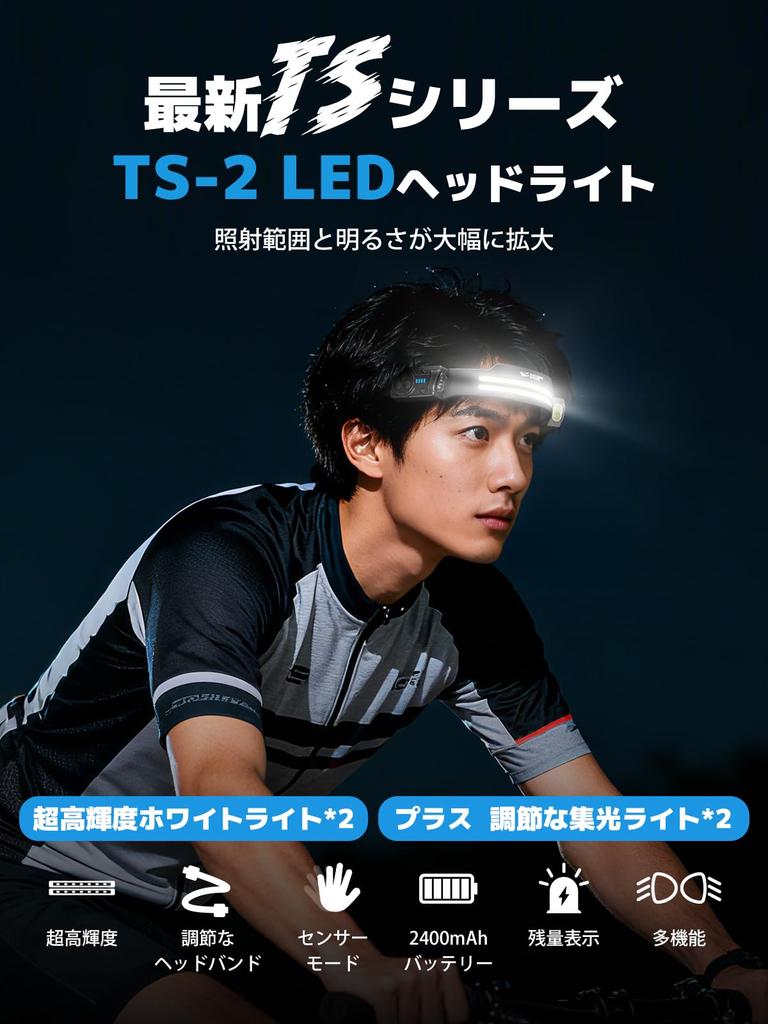 Smiling Shark Headlamp COB Adjustable Focused Powerful LED Headlamp with 5 Lighting Motion Adjustable 8 Hours of Continuous IPX4 Waterproof and Ideal