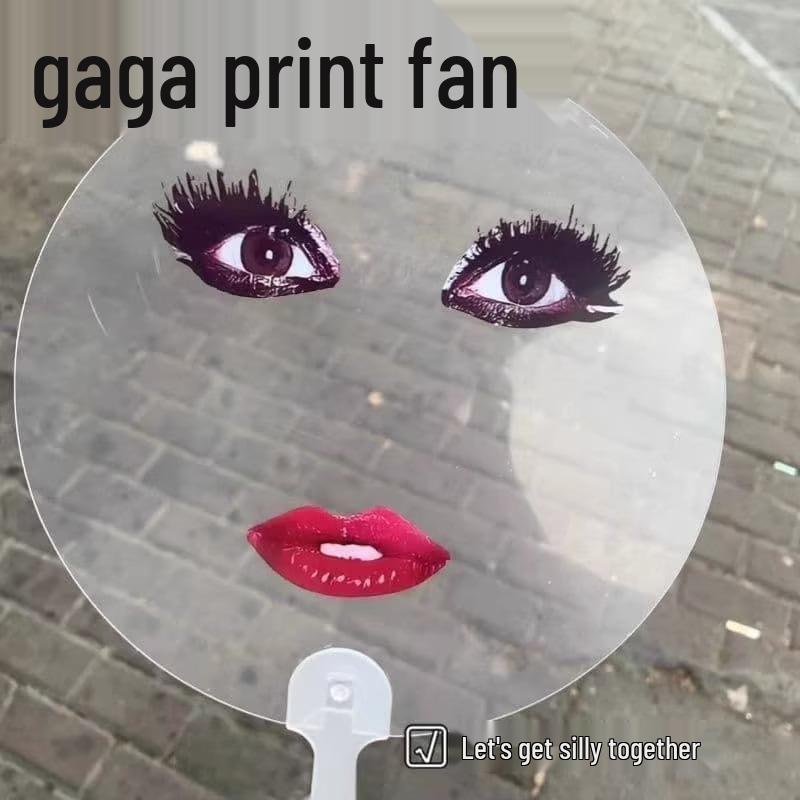 Abstract Red Lips Lady Gaga Fan - Funny Transparent Round Concert Accessory