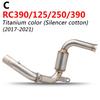 For 125 250 390 DUKE RC390 Motorcycle Exhaust Connector Tube Mid Middle Link Pipe Slip On Exhaust System 2017 2018 2019 2020