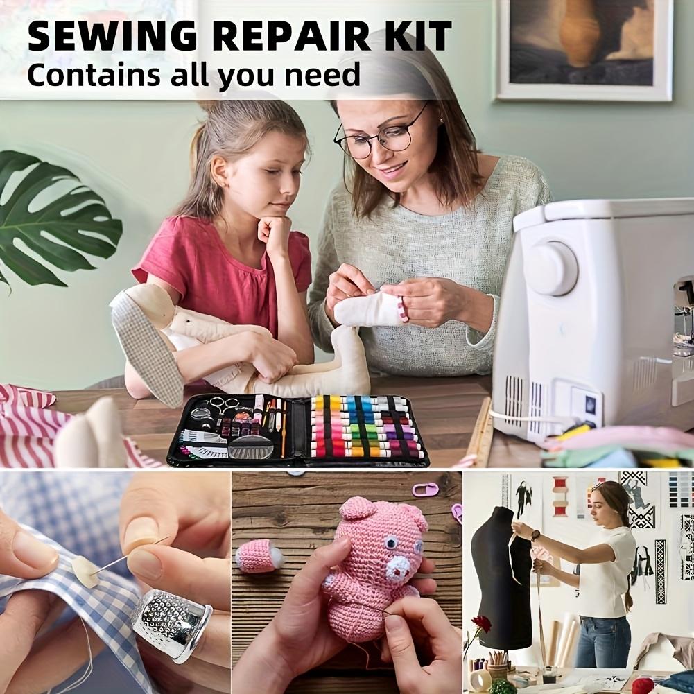 Compact Travel Sewing Kit for Beginners & Adults - Essential DIY Mending Set with Needles, Thread & Accessories