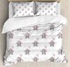 Colorful Butterfly Heart-Shaped 3pcs Bedding Set For Bedroom Double Bed Home Textile Duvet Cover Quilt Cover Pillowcase
