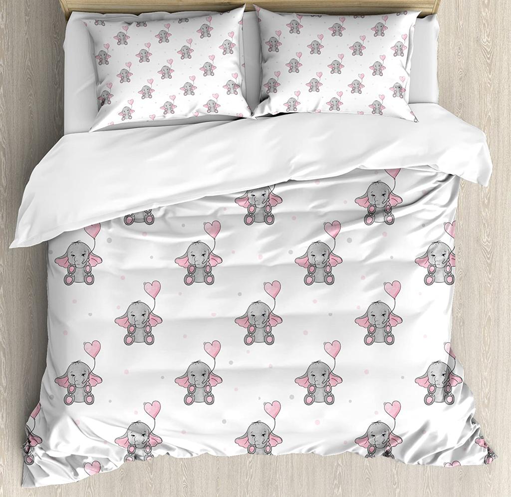 Colorful Butterfly Heart-Shaped 3pcs Bedding Set For Bedroom Double Bed Home Textile Duvet Cover Quilt Cover Pillowcase