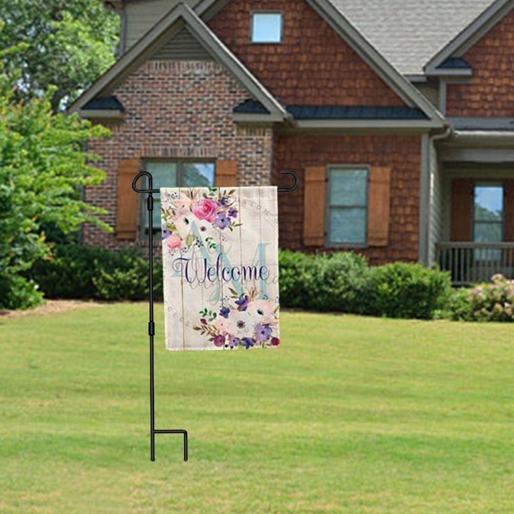 Weather Proof Garden Flag Pole Holder Stable Detachable Garden Banner Pole Stands Black Garden Flags Stand Garden