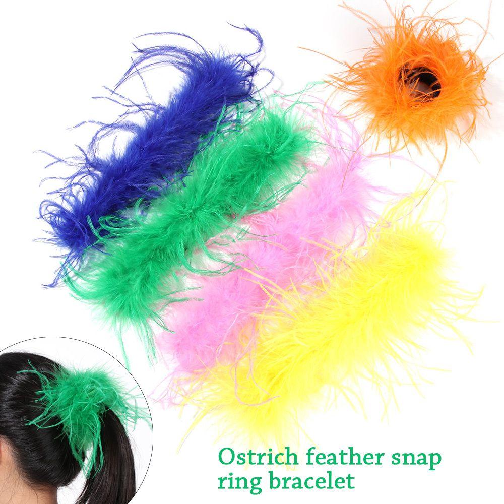 Wrist Decoration Anklet Cuff Sleeves Ostrich Slap Bangle Feather Slap Bracelets Wristband Hair Accessories Patting Circle
