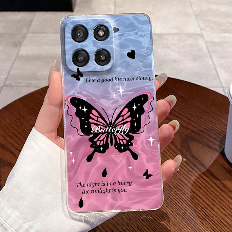 Jelly Casing For Motorola Moto G Stylus 5G 2025/Moto Edge 60 Stylus Funda Clear Silicone Soft TPU Cover Cute Cat Protective Case