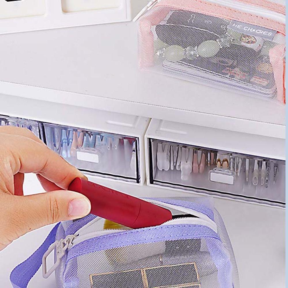 Lipstick Cosmetic Bag Clear Mesh Bag Change Storage Bag Fresh Color Card Bag Mini Coin Purse  Girl
