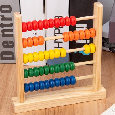 Abakus-Ständer aus Holz für Kinder, 5-reihiges Perlenzählspielzeug, pädagogisches Additions-/Subtraktions-Mathematiklern-Abakus-Rahmengestell, Geschenk für Kleinkinder, Jungen und Mädchen