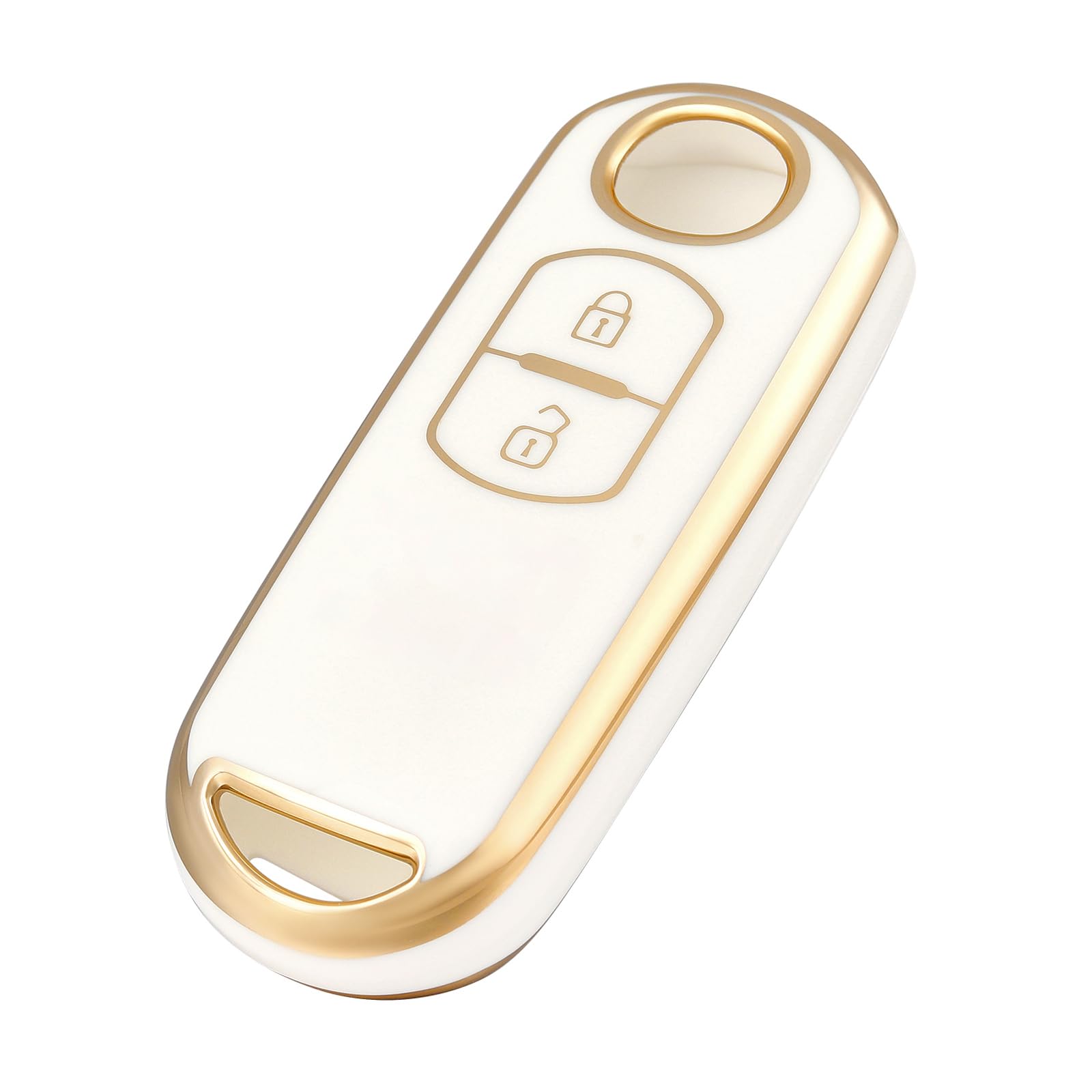 

Ключница OFFCURVE для Mazda, материал ТПУ, 2 кнопки, совместима с CX-90, CX-60, CX-30, белый