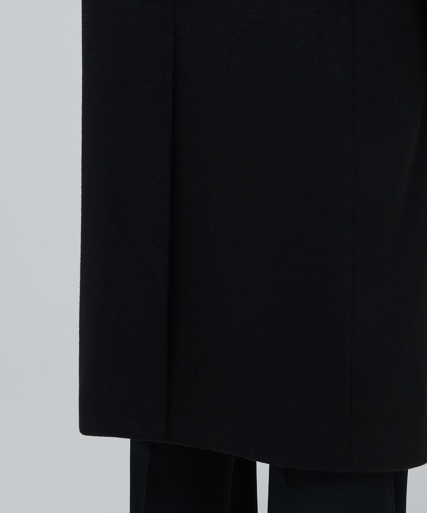 Musinsa Standard Cashmere Blend Daddy Shoulder Double Long Coat [Black]
