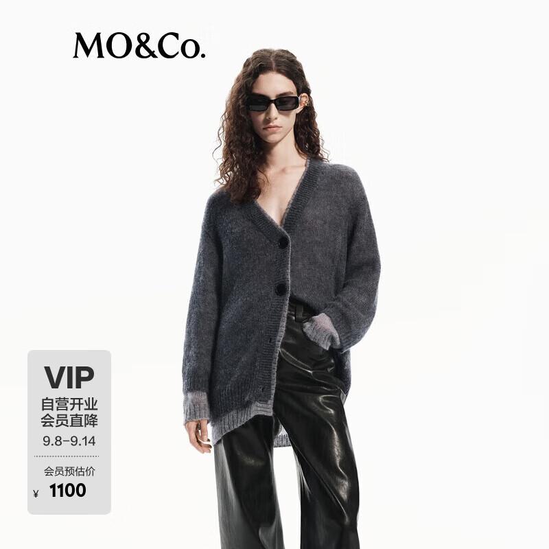 

MO&Co. Faux Two-Piece Mohair Wool Blend Cardigan S 160
