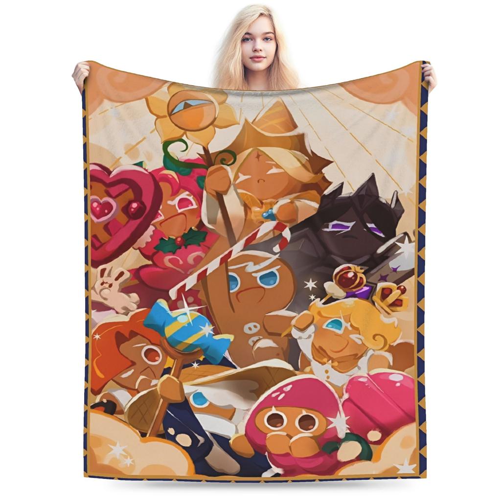 Comfortable Cookie Run Kingdom  Blanket Merch Bedding Decorative Video Games Throws And Blankets Warm Flannel for Office