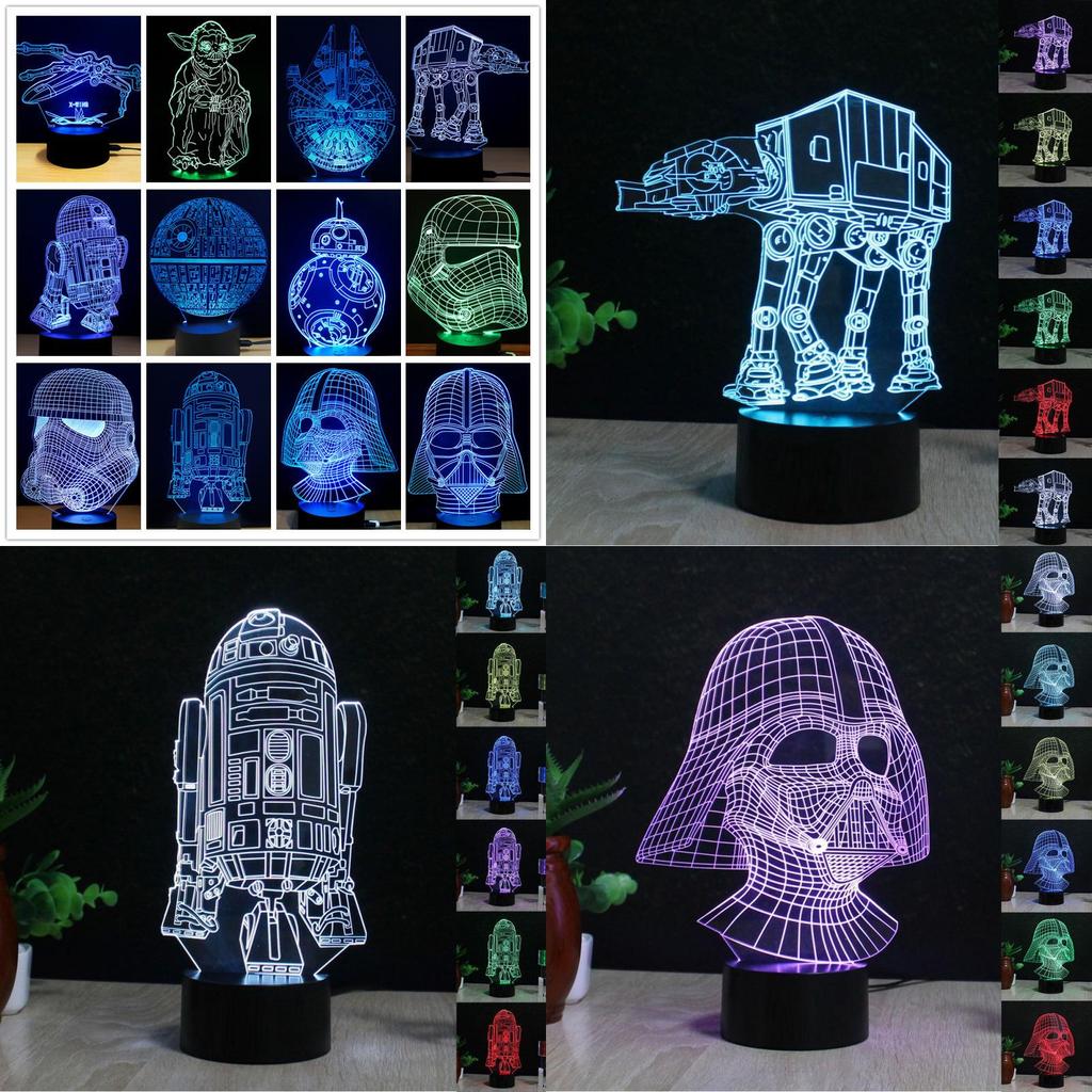 Star Wars Mini 3d Night Lamp For Kids Room And Collectors