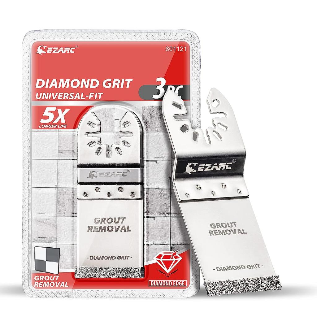EZARC Diamond Replacement Blade Set for Joint Porous Concrete Fiberboard and More Multi-Tool, 3-Piece Mortar, Cement, FRP, Fiberboard, Cutting,