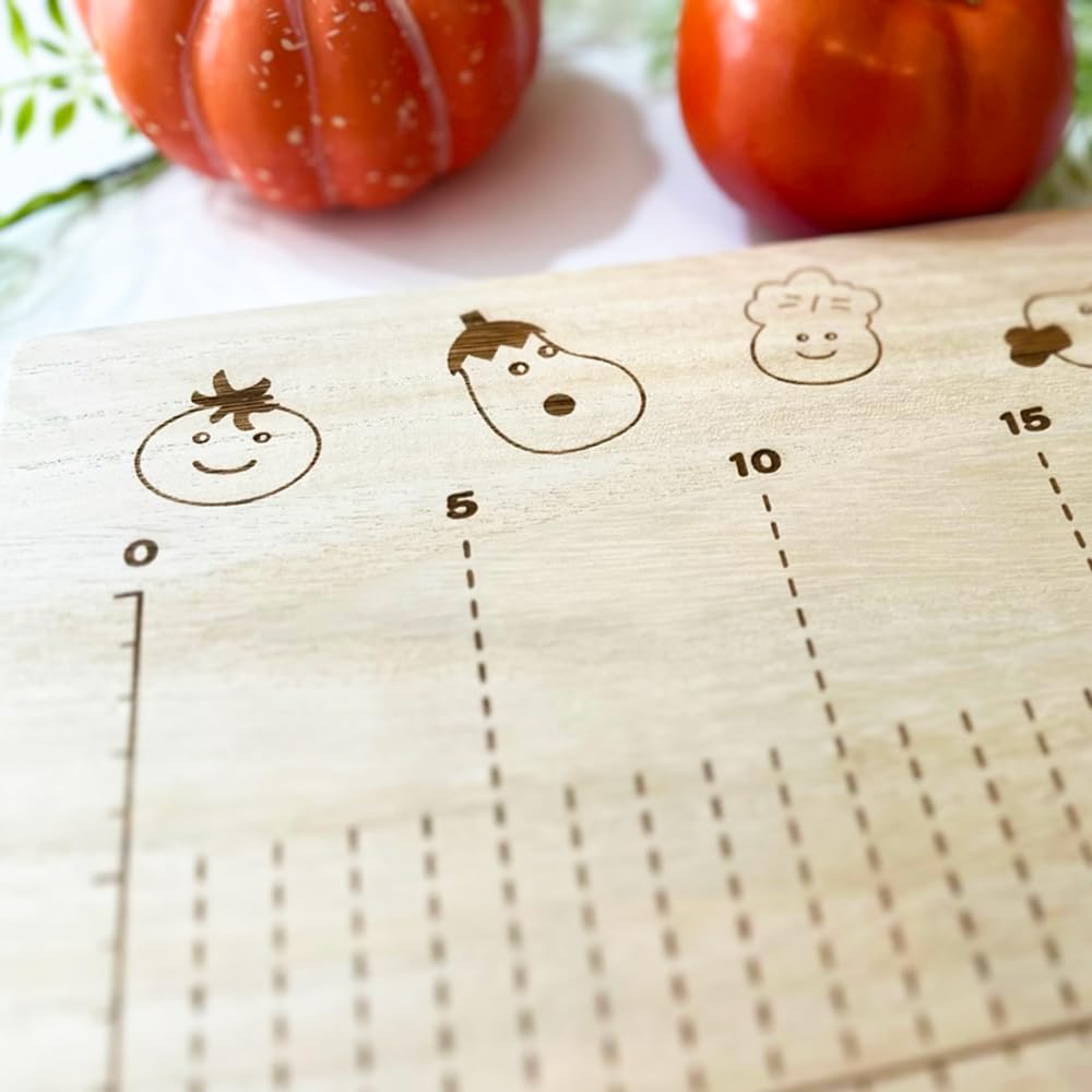 KATOMOKU Cutting Board for Helpers km-87 with Measuring Marks, Paulownia Wood (Natural Wood)
