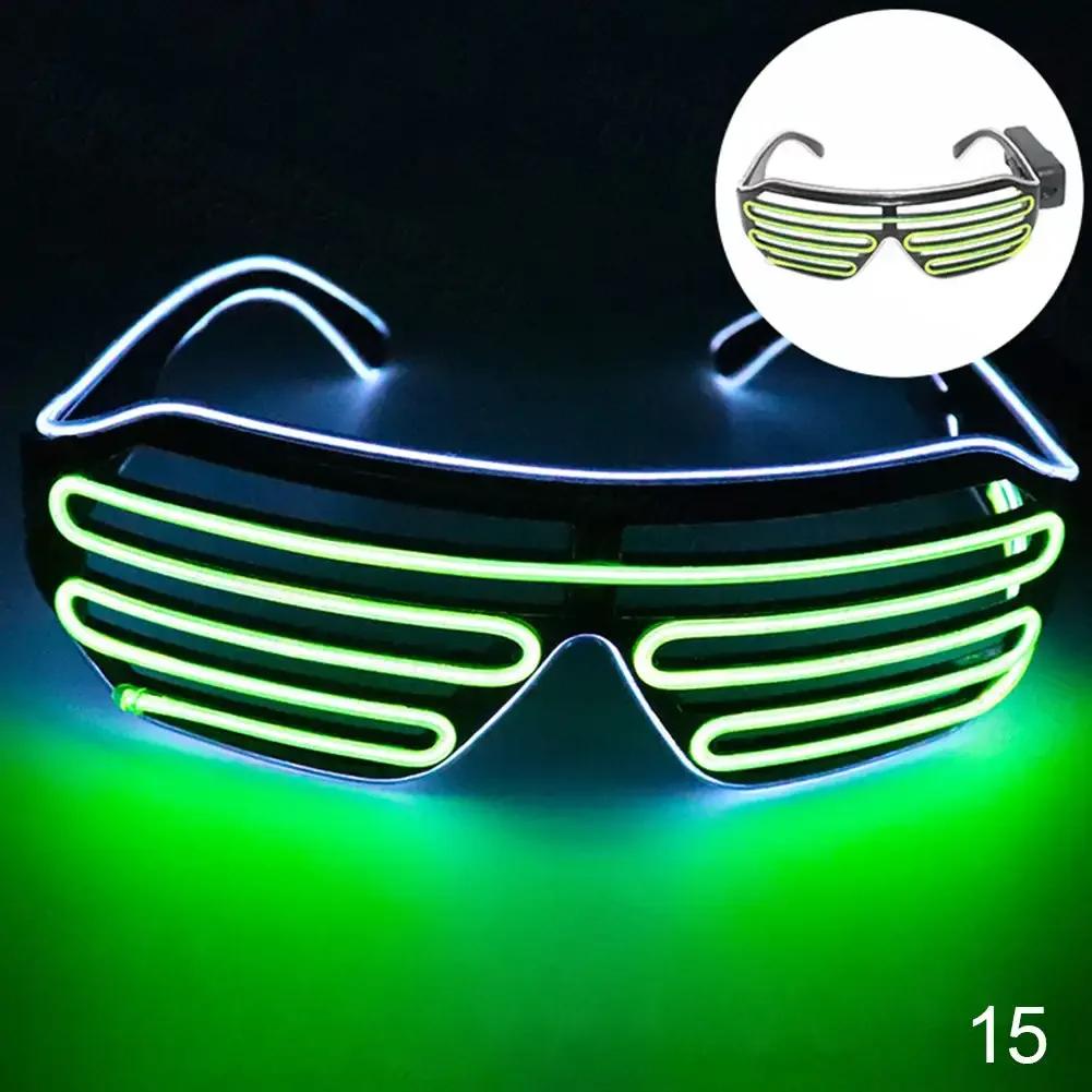 

Светодиодные светящиеся очки на Хэллоуин, светящиеся неоновые рождественские вечерние очки с мигающим светом, светящиеся солнцезащитные очки, стеклянные праздничные принадлежности, костюмы