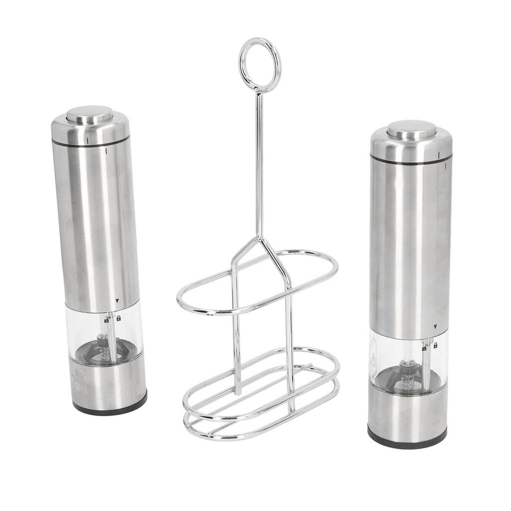 Electric Pepper Grinder Battery Powered 20g Stainless Steel Multifunctional with Stand Electric