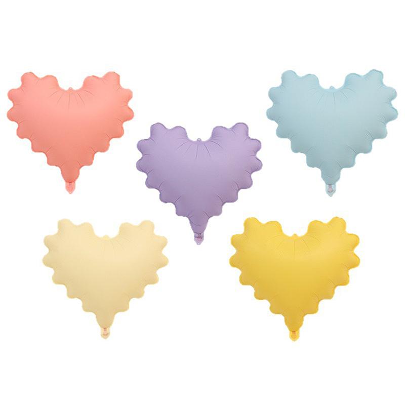 5Pcs 20 Inch Wave Love Heart Aluminum Film Balloons Valentine'S Day Wedding Birthday Party Scene Decor Balloon Party Supplies