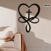 1pc Heart Cross Metal Wall Art Vintage Religious Sign Home Living Room Office Bar Cafe Decor Valentine Gift