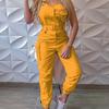 Damen-Overall, lässiger, ärmelloser, knöchelgebundener Cargo-Overall aus Polyester für die Arbeit