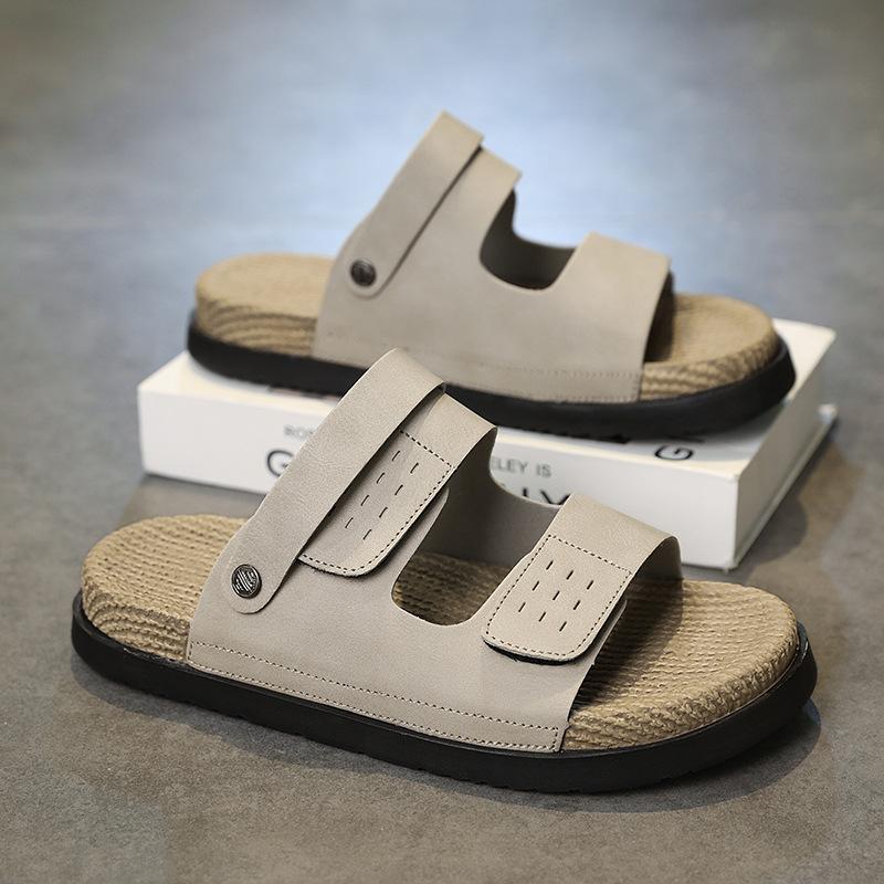 

Мужская обувь 2025 лето новая мужская мягкая подошва дышащая нескользящая уличная увеличение роста повседневная толстая подошва два способа носки сандалии на одном ремешке 44 песочный