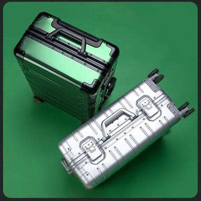 Aluminum-Magnesium Alloy Suitcase with Universal Wheels, 20/24/28-inch