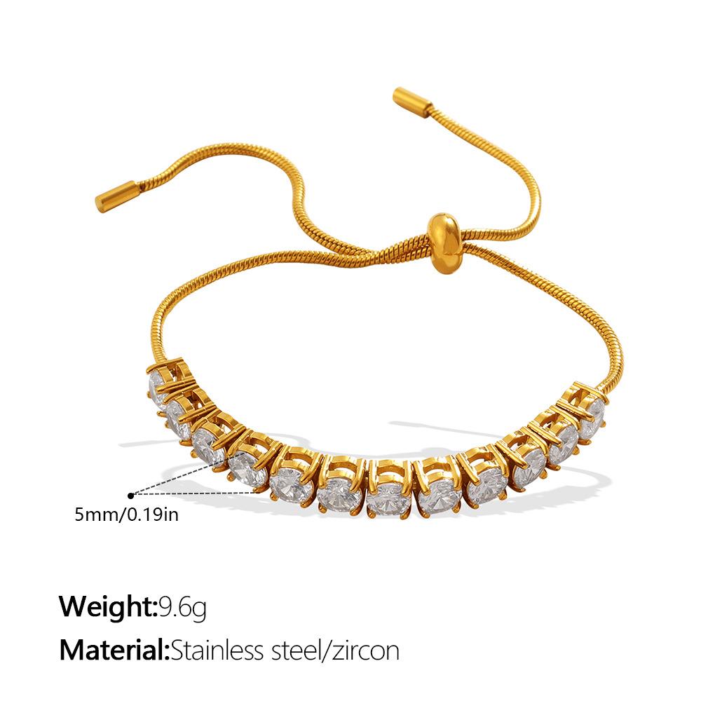 Stacked versatile gold drawstring bracelet exquisite shining adjustable diamond-encrusted jewelry