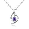 Huitan Charming Purple Pendant Necklace for Women Temperament Elegant Bridal Wedding Neck Accessories Eternity Jewelry