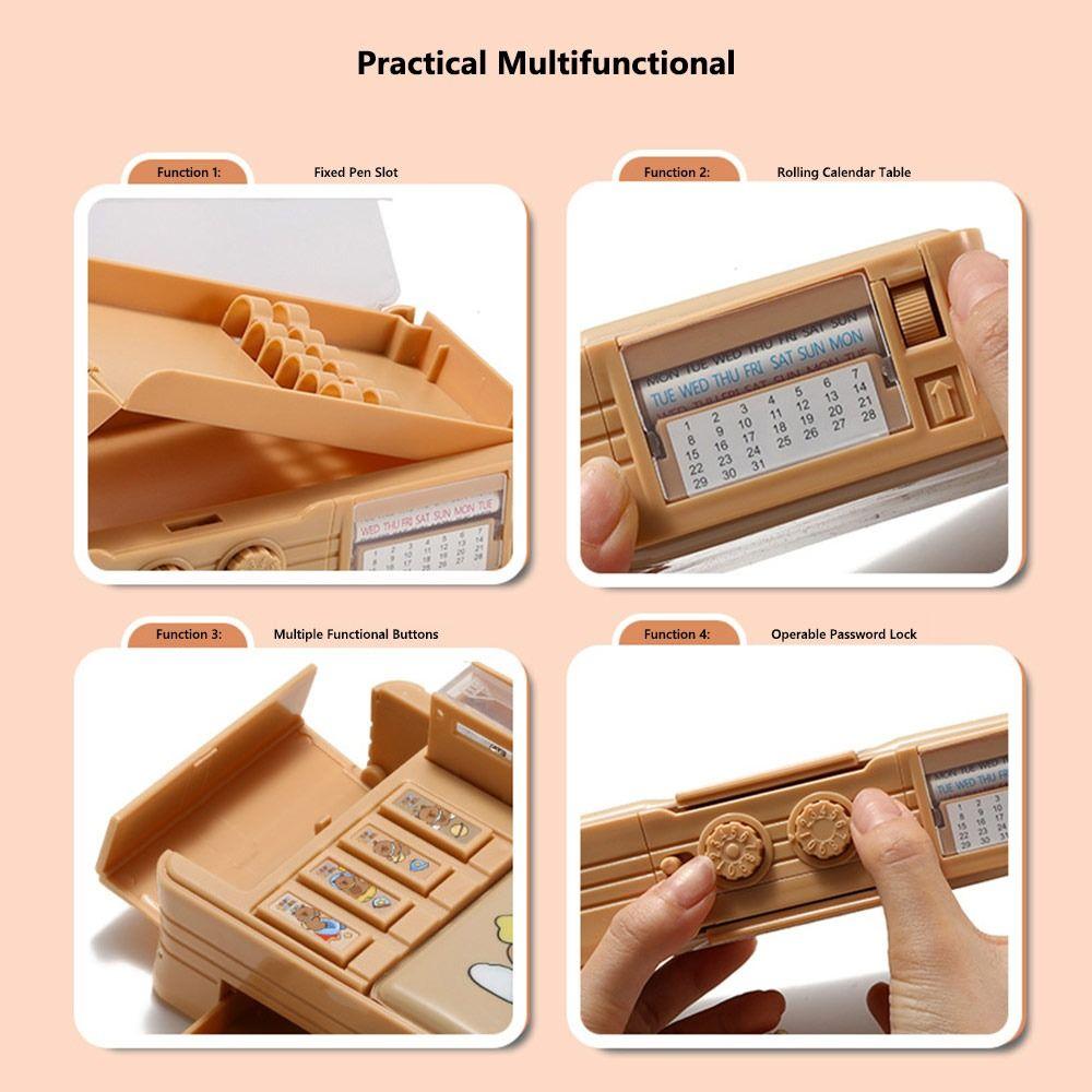 Cartoon Double Password Capybara Pencil Case Double-Layer Large Capacity Pen Box Stationery Box School Office