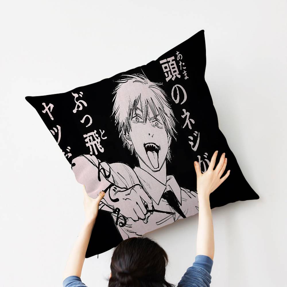 Anime C-chainsaws M-mans Personalized Pillow Cover Kids Bedroom Wild Party Decor Pillowcase kid Birthday shower Gift