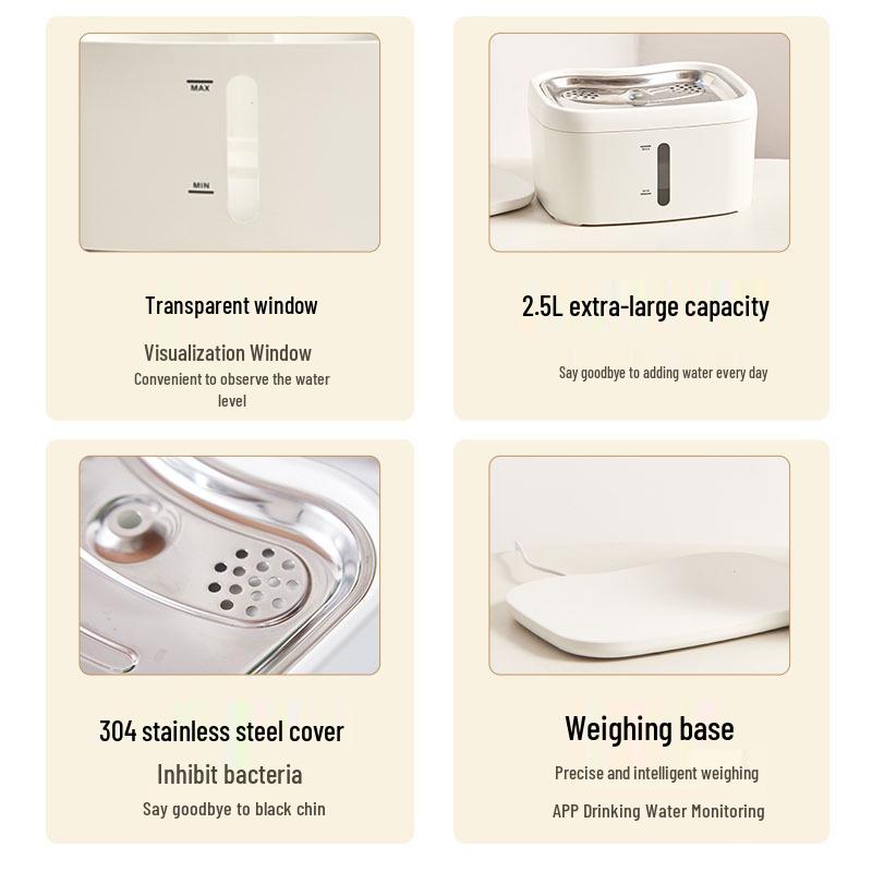 Automatic Smart Cat Water Dispenser with Wireless Induction and Silent Circulation
