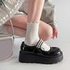 Fashion Pink Thick Bottom Mary Jane Shoes Women Spring Autumn New Sweet Pumps Fashion Pearl Retro Thick High Heel Loafers Women's Shoes
