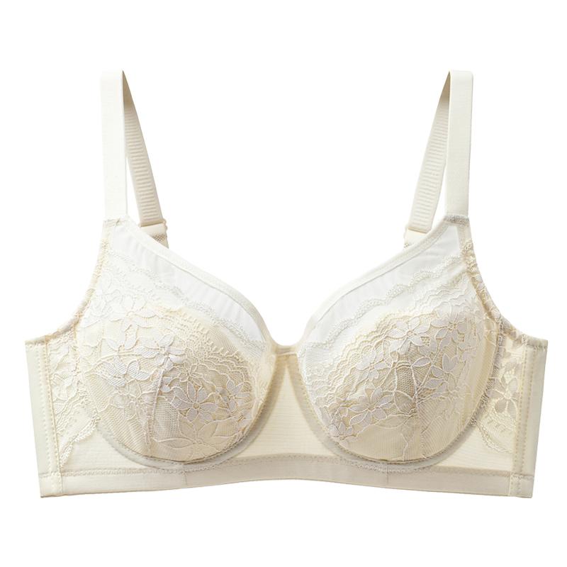 [Ultra thin and stable support] Lace revealing small bra, big chest revealing slimming, powerful and stable support, comfortable underwear