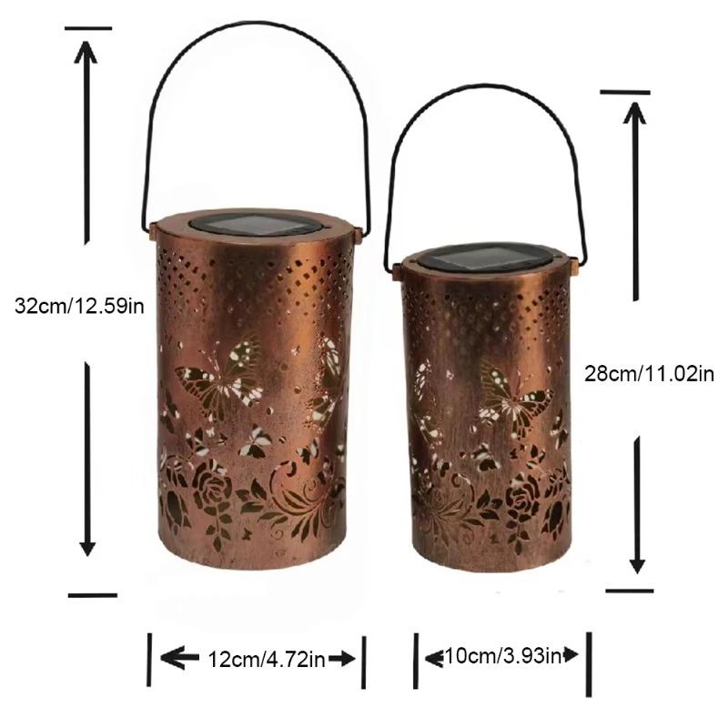 Luce Solare da Giardino a Proiezione Impermeabile IP65 Ombra di Farfalla Luce Solare Lanterna Farfalla Metallica Decorazione da Giardino Esterna