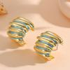 New Simple and Versatile Pleated Irregular Texture Earrings Niche Design High-end Earrings
