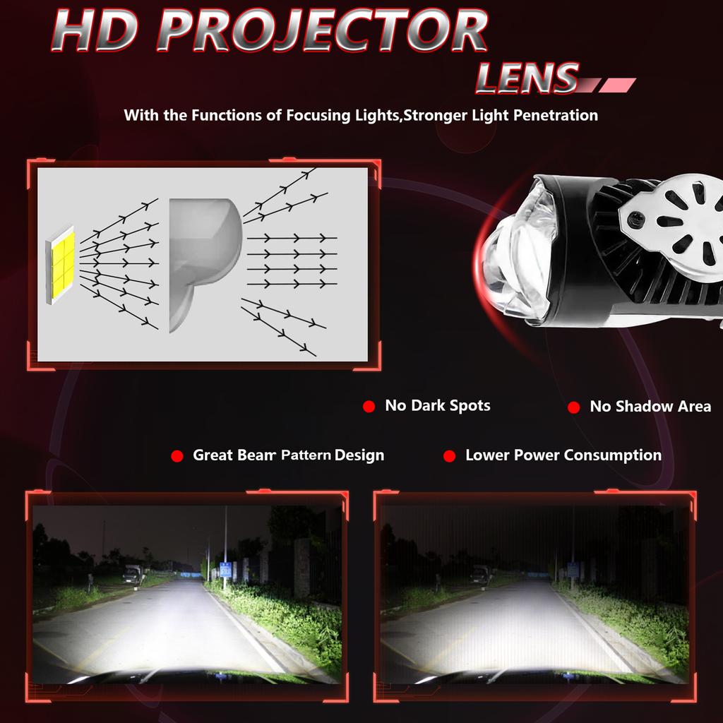 2pcs H4 LED Headlight Bulbs IP67 Waterproof Car LED Headlight Bulbs 6000K 160W 20000LM Bright LED