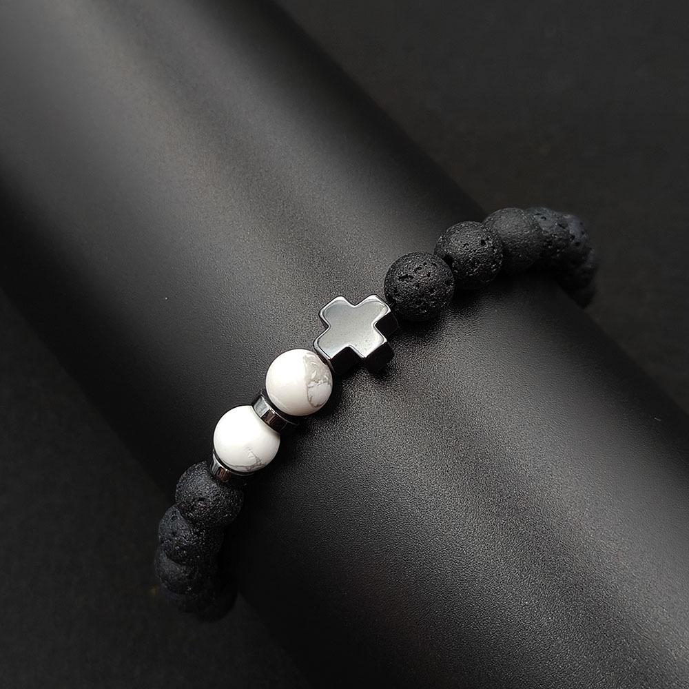 Natural Stone & Volcanic Bead Bracelet - Trendy Minimalist Design