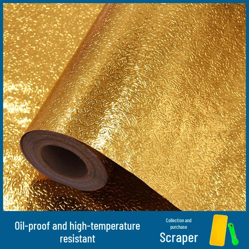 Kitchen & Wardrobe Waterproof Self-Adhesive Liner - Anti-Oil, Moisture-Proof, Aluminum Foil for Cabinets & Drawers