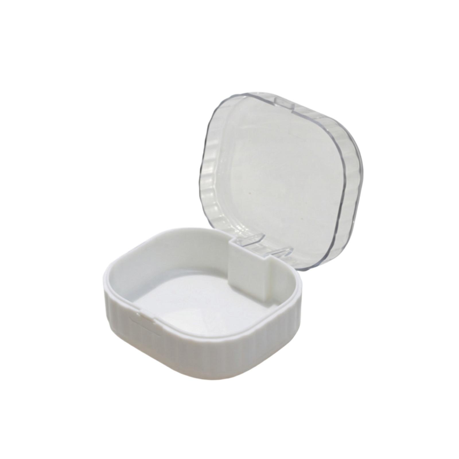 

Portable Denture Cleaning Case Denture Storage Box with Secure Lid Compact Design for Travel and Home Use One Size