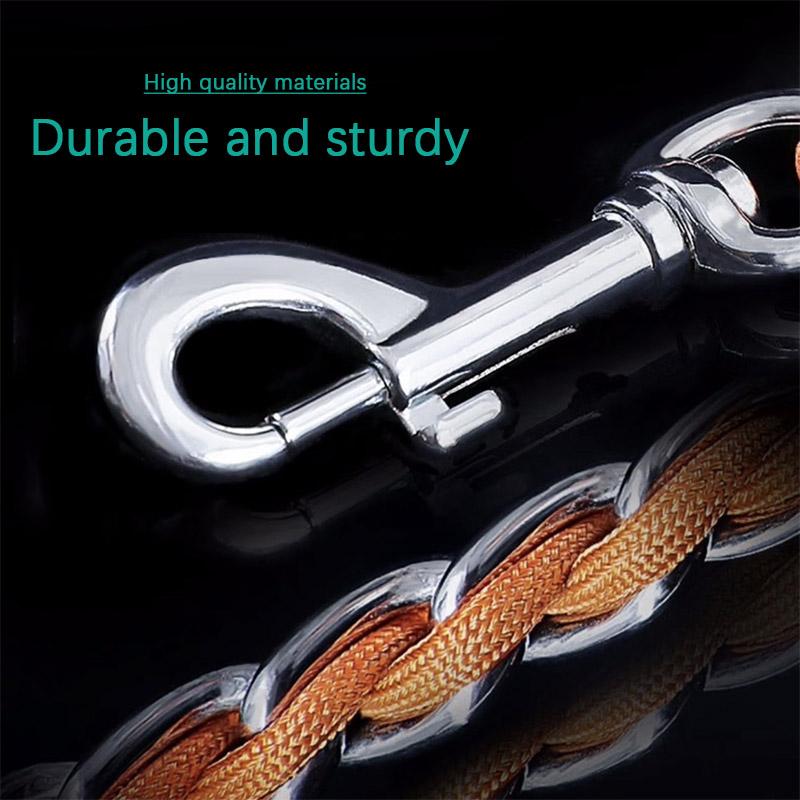 Walking Dog Leash With Continuous Bite Resistance P-Chain P-Shaped rope Collar Anti Bite Break Medium-Sized Large Dog Pet Chain