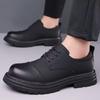 New Spring and Autumn Men's Leather Shoes Business Dress Groom British Office Trendy Men's Shoes Round Head Leather Shoes