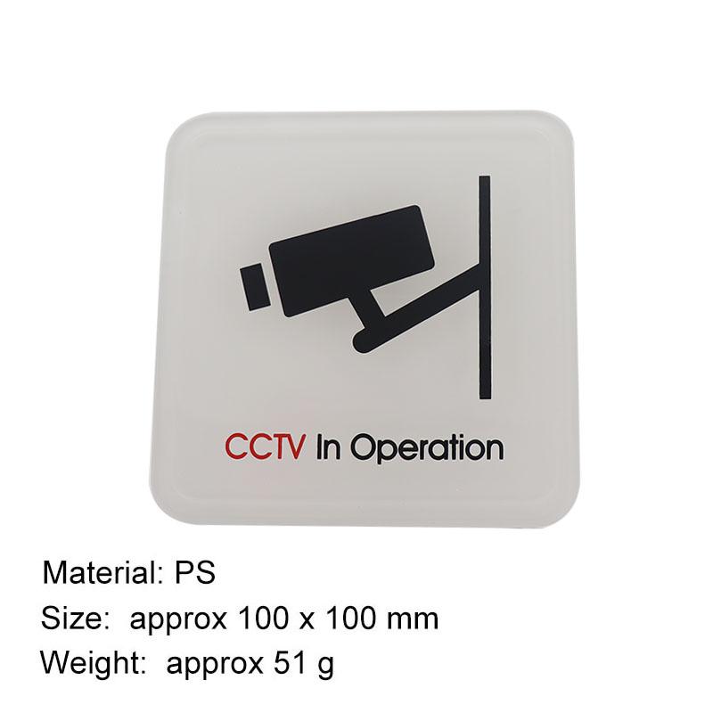 CCTV In Operation Sign Plaque Signage Signs Plate Sticker Public Place Acrylic Wall Stickers for Hotel Restaurant Public Shoppe