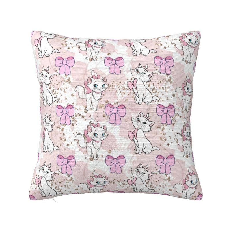 Custom Modern Marie Cat Rose Sofa Cushion Cover Soft Throw Pillow Case