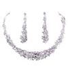 Bridal Full Rhinestones Necklaces Earrings Set Hypo-allergenic Dazzling Accessories Kit for Banquet Gown Birthday Dresses Skirts