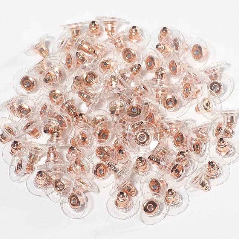 50Pcs Earnuts Earring Backs Stoppers with Pad Jewelry Findings