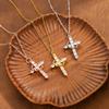 Rotatable Crown Rhinestone Birthstone Zircon Cross Choker Pendant Necklace for Women Cross Chain Christian Jewelry Prayer Gift
