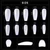 kads 500pcs T Shaped No-Crease Full Cover False Nail Tips Fake Nails White Nature Clear Translucent 10 Sizes Nail Art Manicure Tools