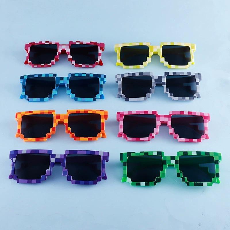 New Fashion Trend Sunglasses Mosaic Checkered Box Glasses Men'S And Women'S Funny Dance Party Black Eyeglasses