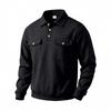 Camisa Polo de Manga Larga Holgada Retro Workwear con Cuello para Ocio al Aire Libre de Hombre de Primavera y Otoño